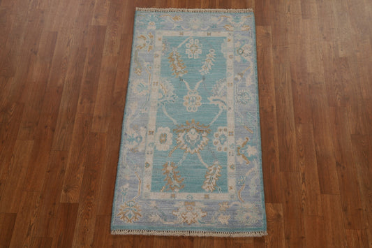 Vegetable Dye Oushak Turkish Area Rug 2x4