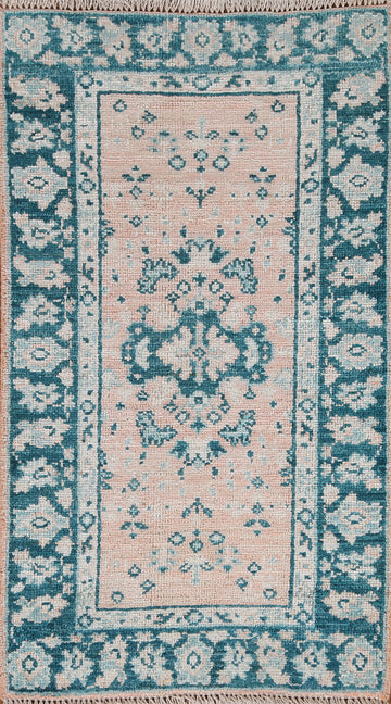 Vegetable Dye Oushak Turkish Wool Rug 2x4