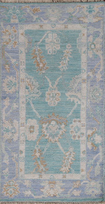 Vegetable Dye Oushak Turkish Area Rug 2x4