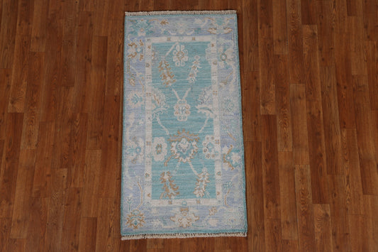 Vegetable Dye Oushak Turkish Wool Rug 2x4