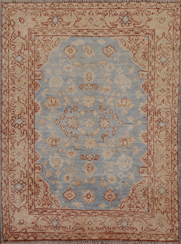 Vegetable Dye Oushak Turkish Wool Rug 3x4