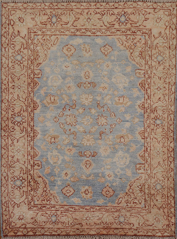 Vegetable Dye Oushak Turkish Wool Rug 3x4