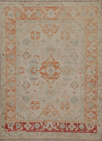 Vegetable Dye Oushak Oriental Wool Rug 3x4