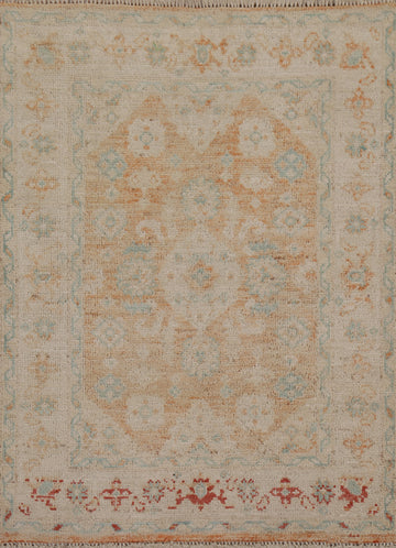 Vegetable Dye Oushak Oriental Wool Rug 3x4