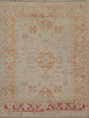 Vegetable Dye Oushak Oriental Wool Rug 3x4