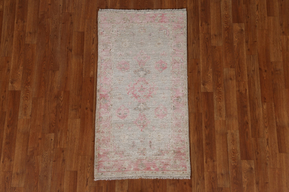 Vegetable Dye Wool Oushak Turkish Area Rug 2x4