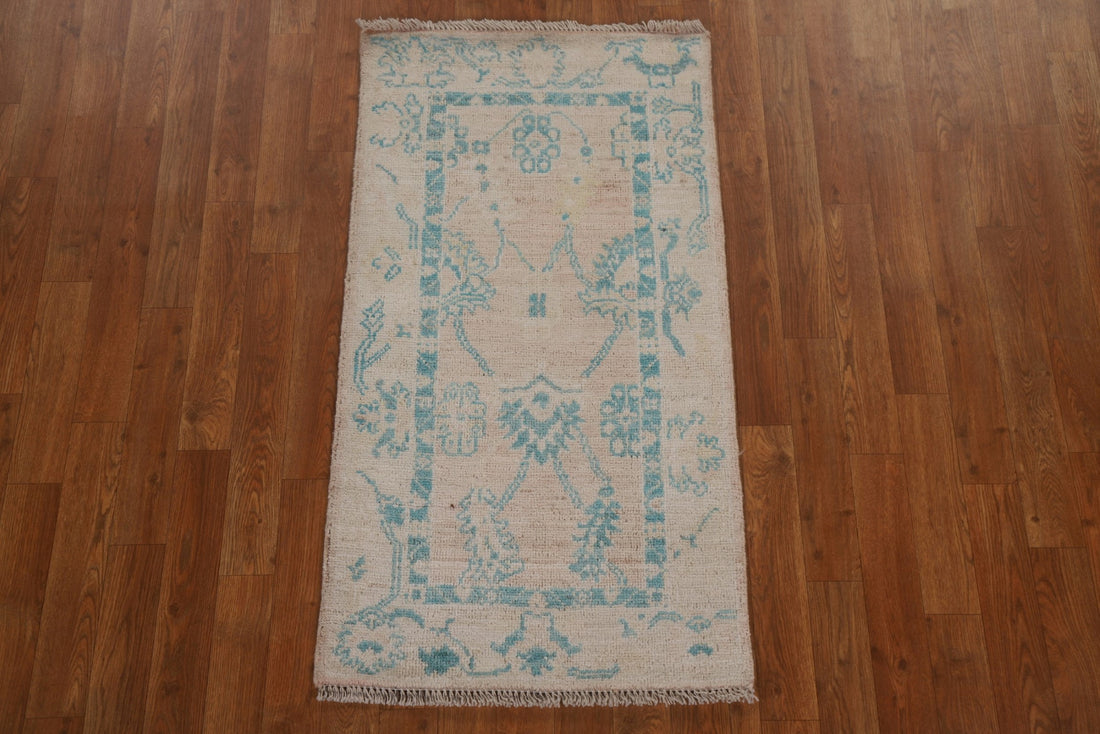 Vegetable Dye Oushak Turkish Wool Rug 2x4