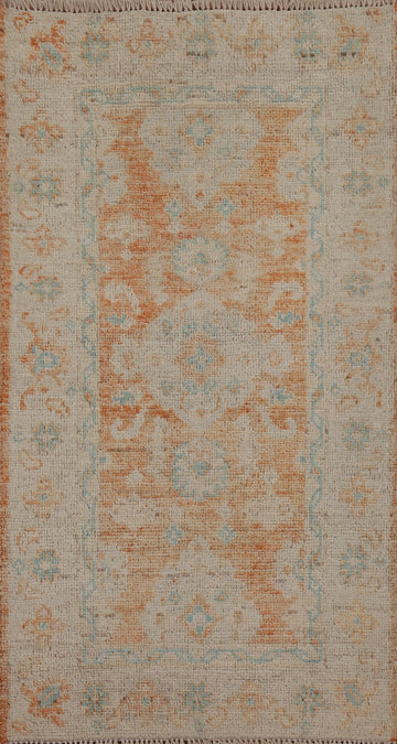 Vegetable Dye Oushak Turkish Wool Rug 2x4