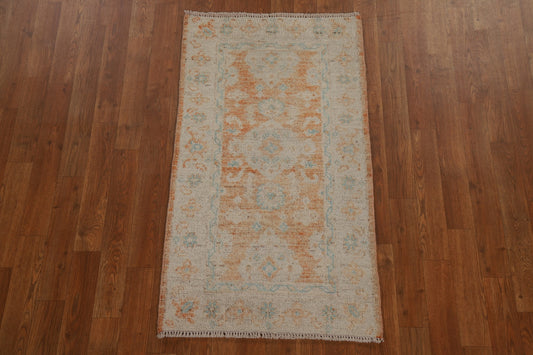 Vegetable Dye Oushak Turkish Wool Rug 2x4