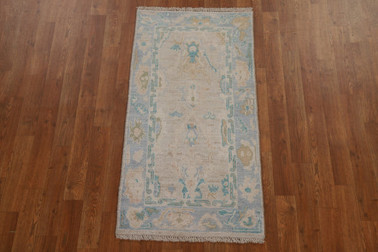 Vegetable Dye Oushak Turkish Wool Rug 2x4