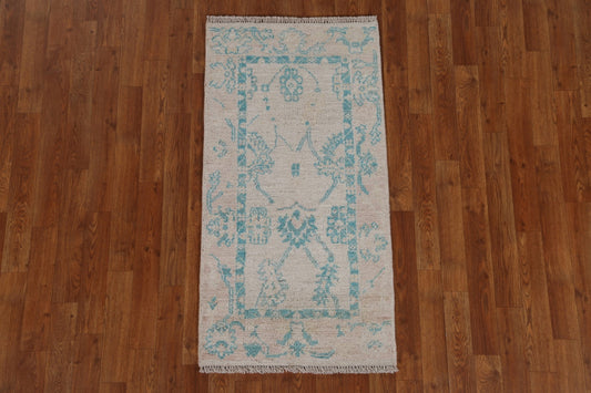 Muted Geometric Oushak Oriental Rug 2x4