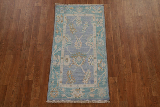 Geometric Oushak Oriental Wool Rug 2x4