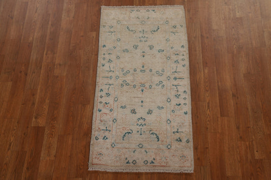 Muted Oushak Turkish Wool Rug 2x4