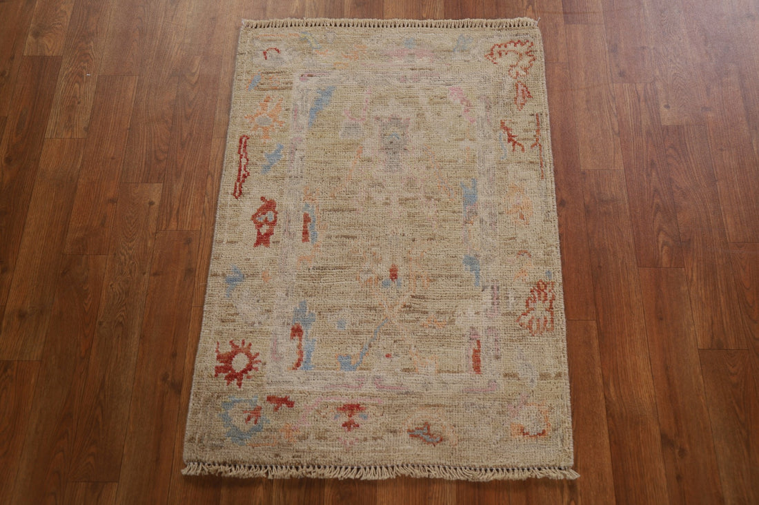 Vegetable Dye Oushak Turkish Area Rug 2x3