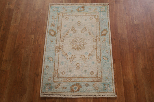 Geometric Wool Oushak Oriental Area Rug 2x3