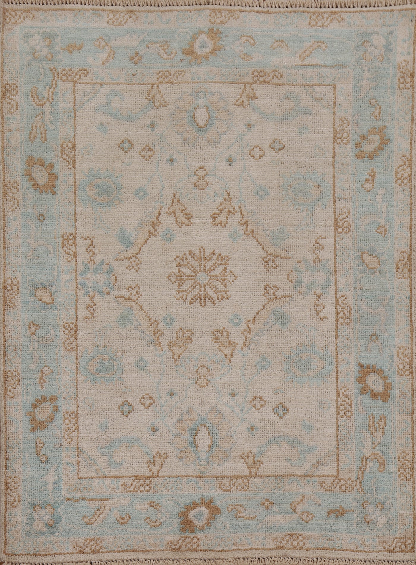 Hand-Knotted Oushak Oriental Area Rug 3x4