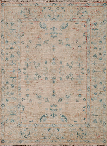 Hand-Knotted Oushak Turkish Area Rug 3x4