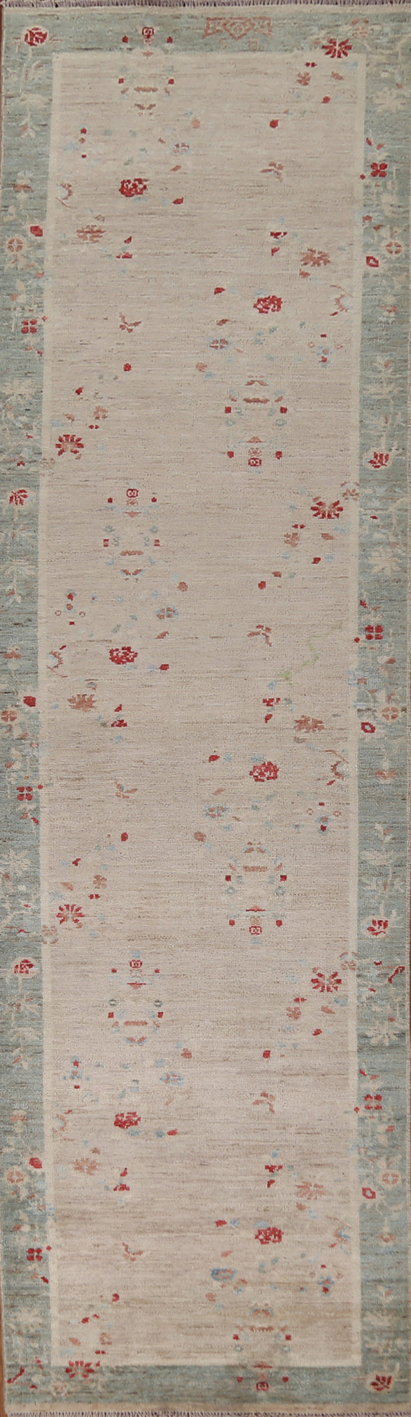 Vegetable Dye Oushak Turkish Runner Rug 3x12
