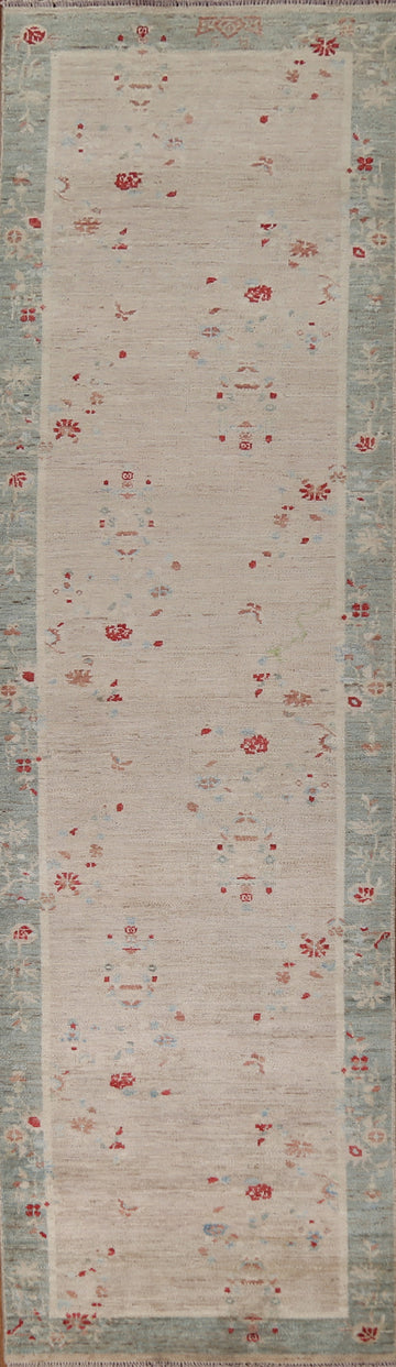 Vegetable Dye Oushak Turkish Runner Rug 3x12