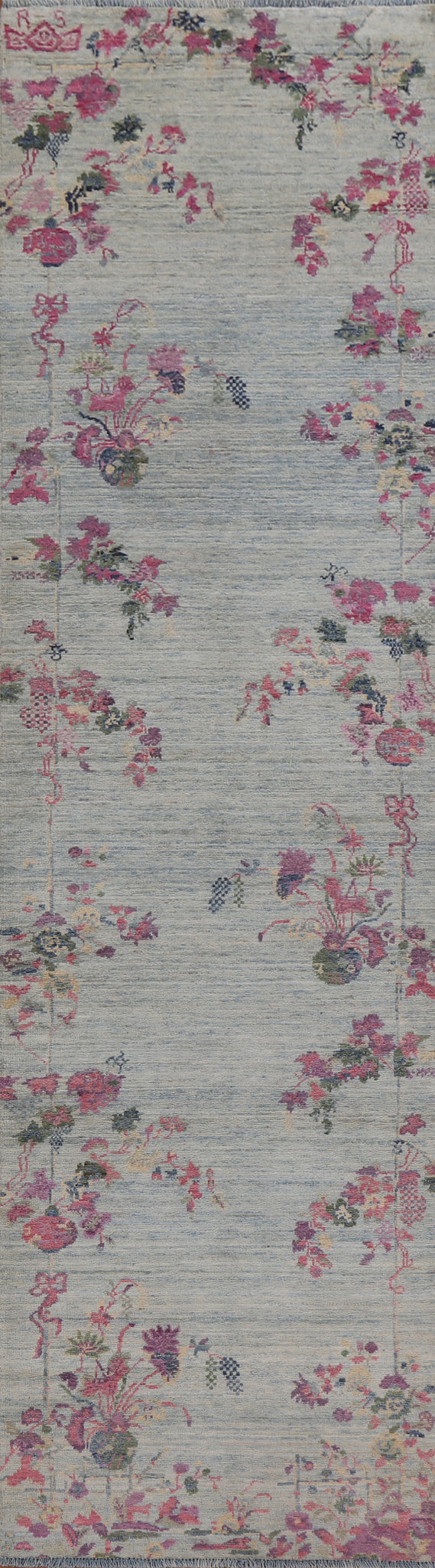 Vegetable Dye Art Deco Oriental Runner Rug 3x12