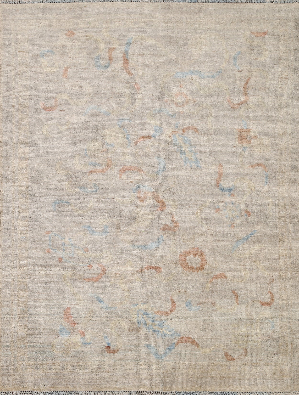 Vegetable Dye Oushak Turkish Area Rug 4x5