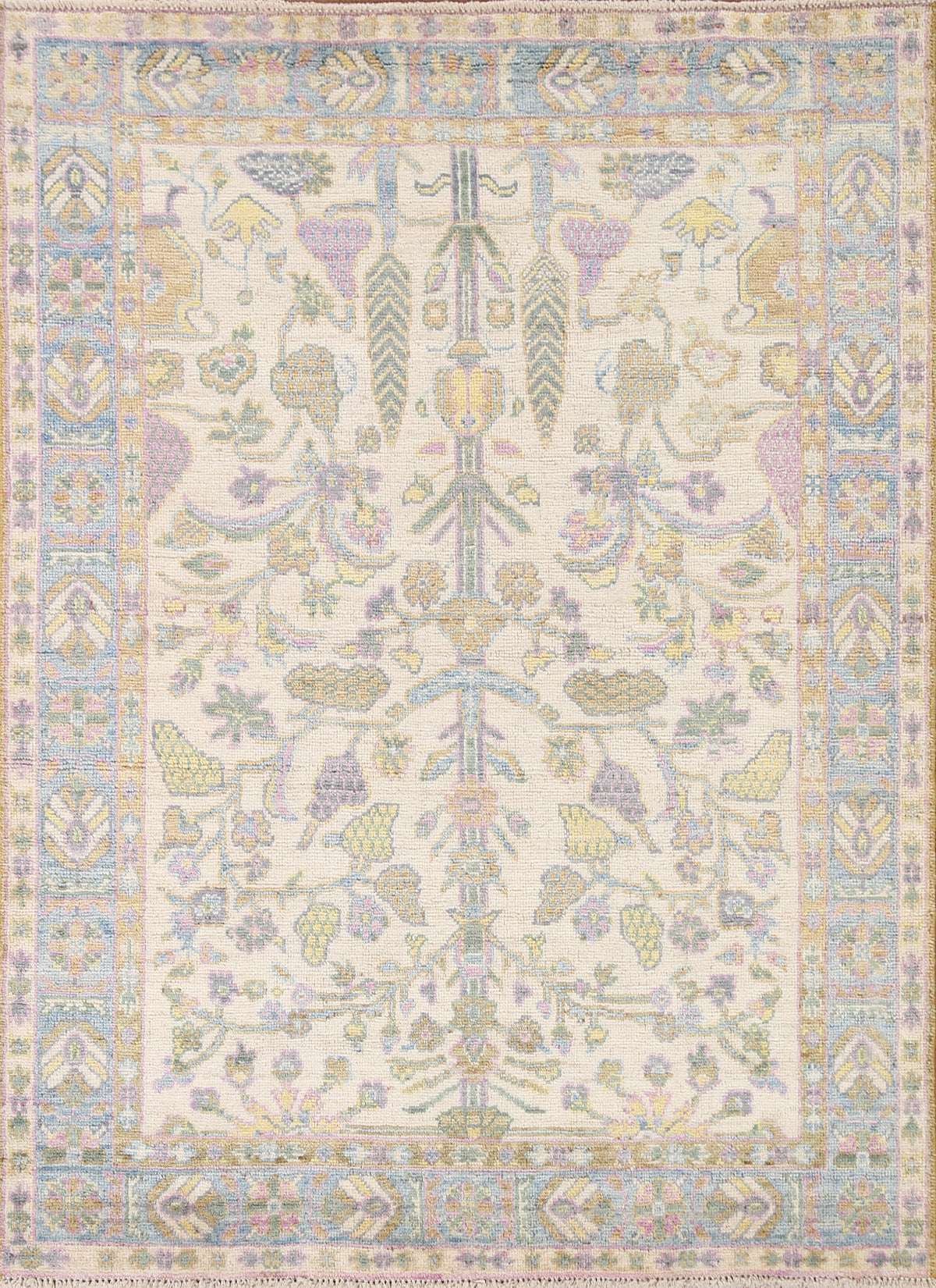 Vegetable Dye Oushak Oriental Area Rug 4x5