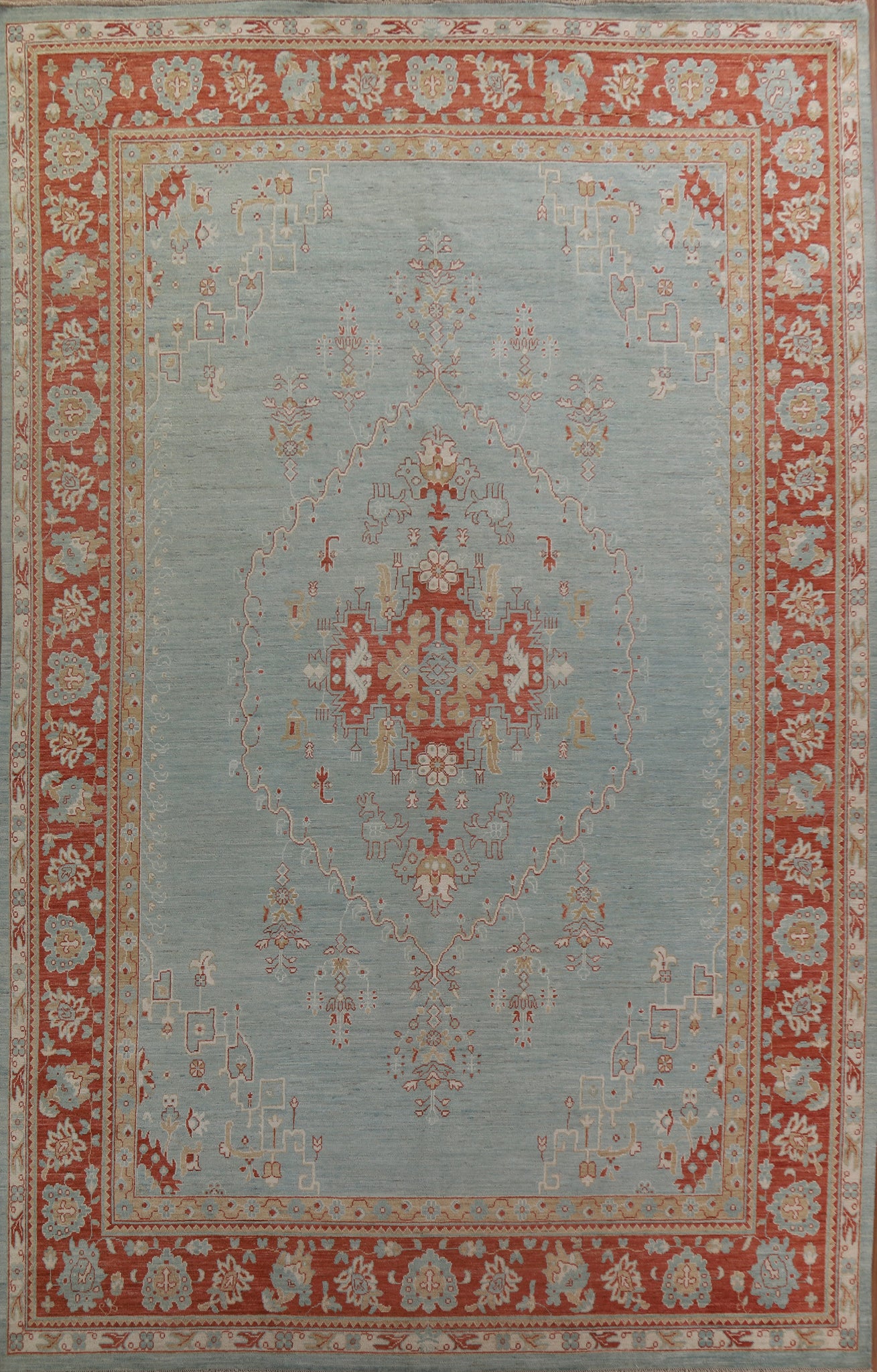 Vegetable Dye Oushak Turkish Area Rug 10x14