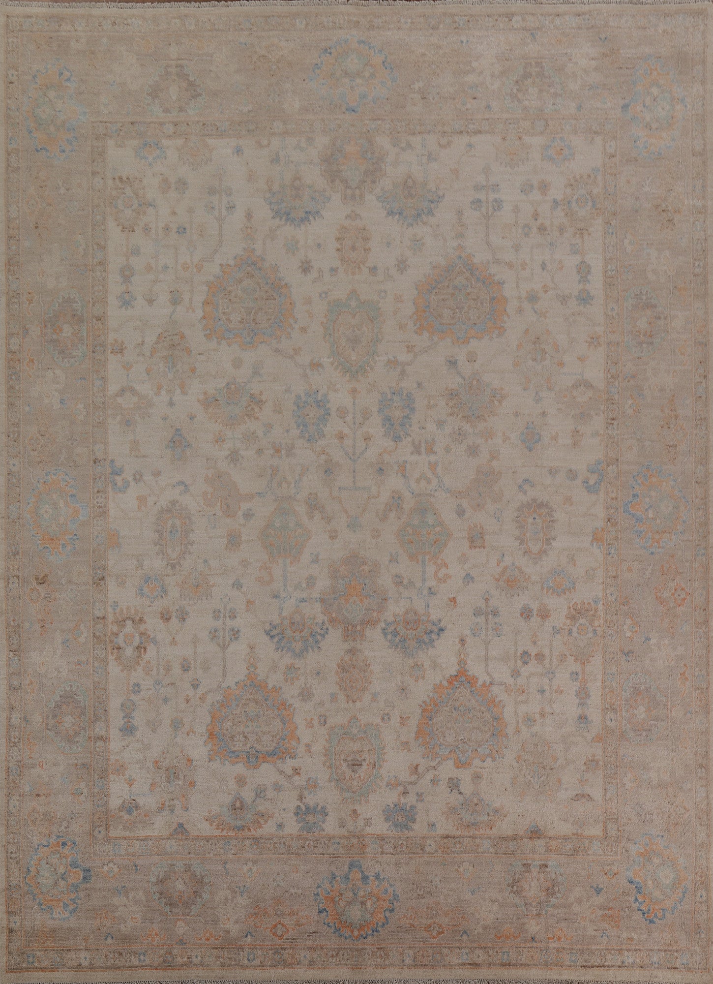 Vegetable Dye Muted Oushak Turkish Area Rug 8x10