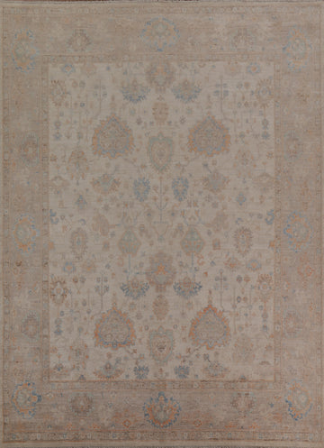 Vegetable Dye Muted Oushak Turkish Area Rug 8x10