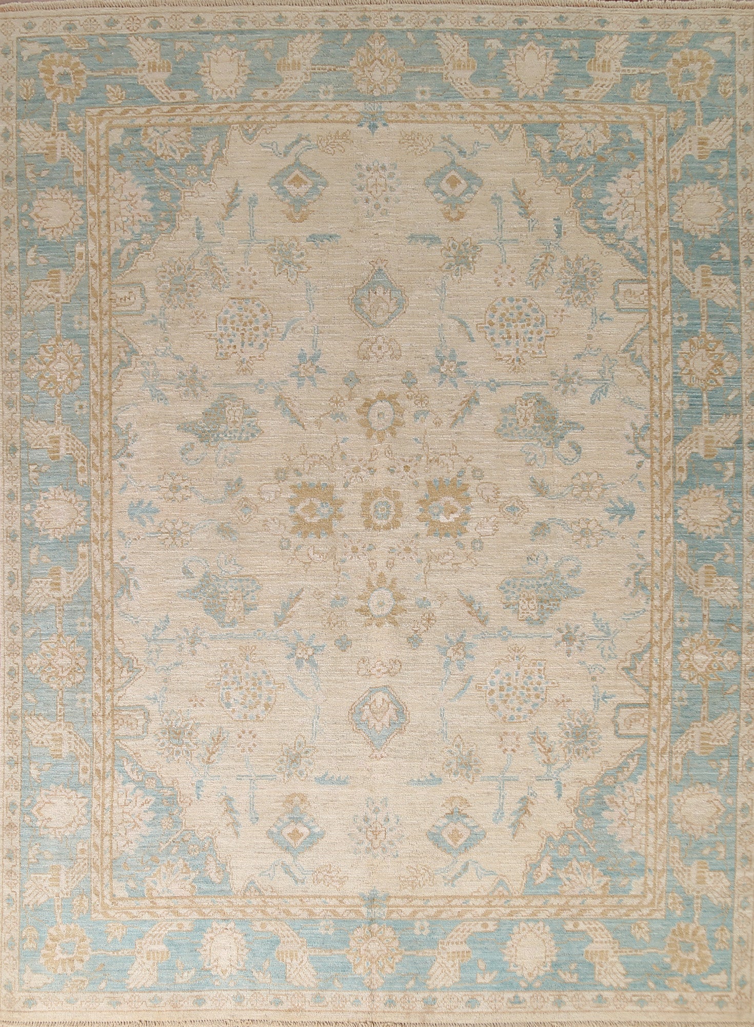 Vegetable Dye Muted Oushak Turkish Area Rug 8x10