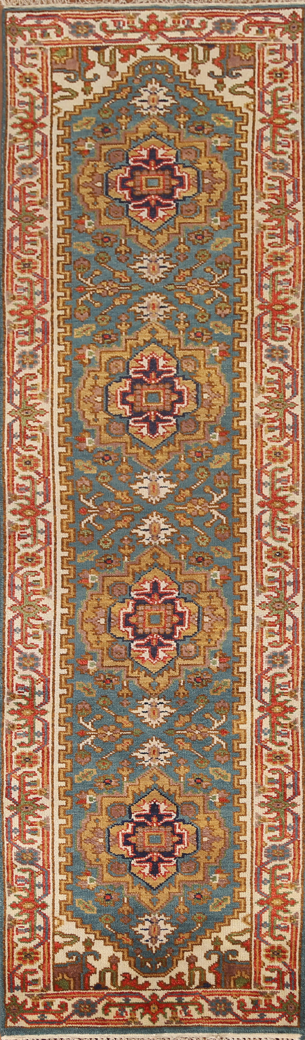 Geometric Heriz Serapi Oriental Runner Rug 3x10