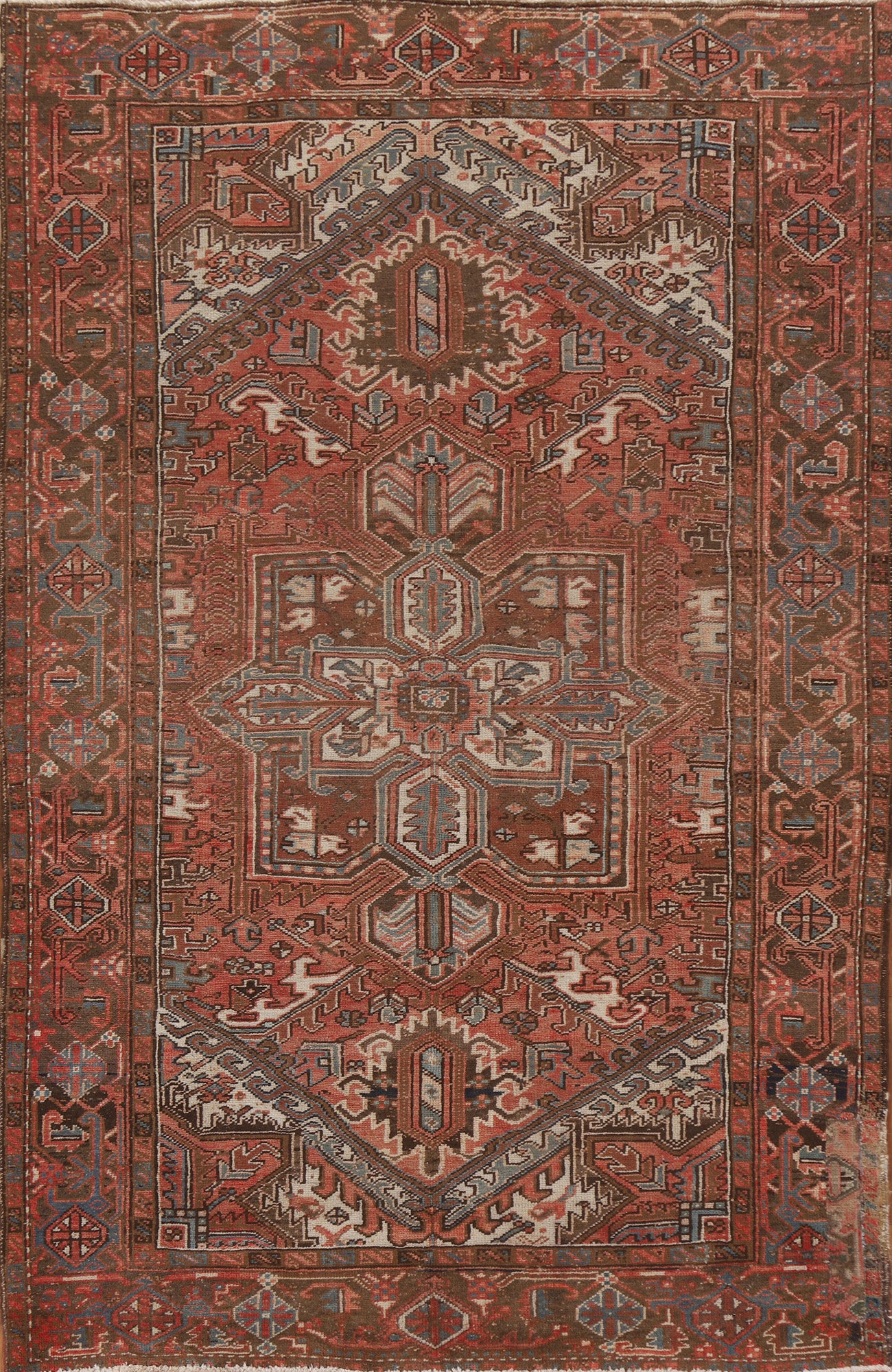 Vegetable Dye Wool Heriz Persian Area Rug 6x9