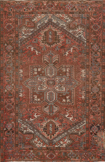 Vegetable Dye Wool Heriz Persian Area Rug 6x9