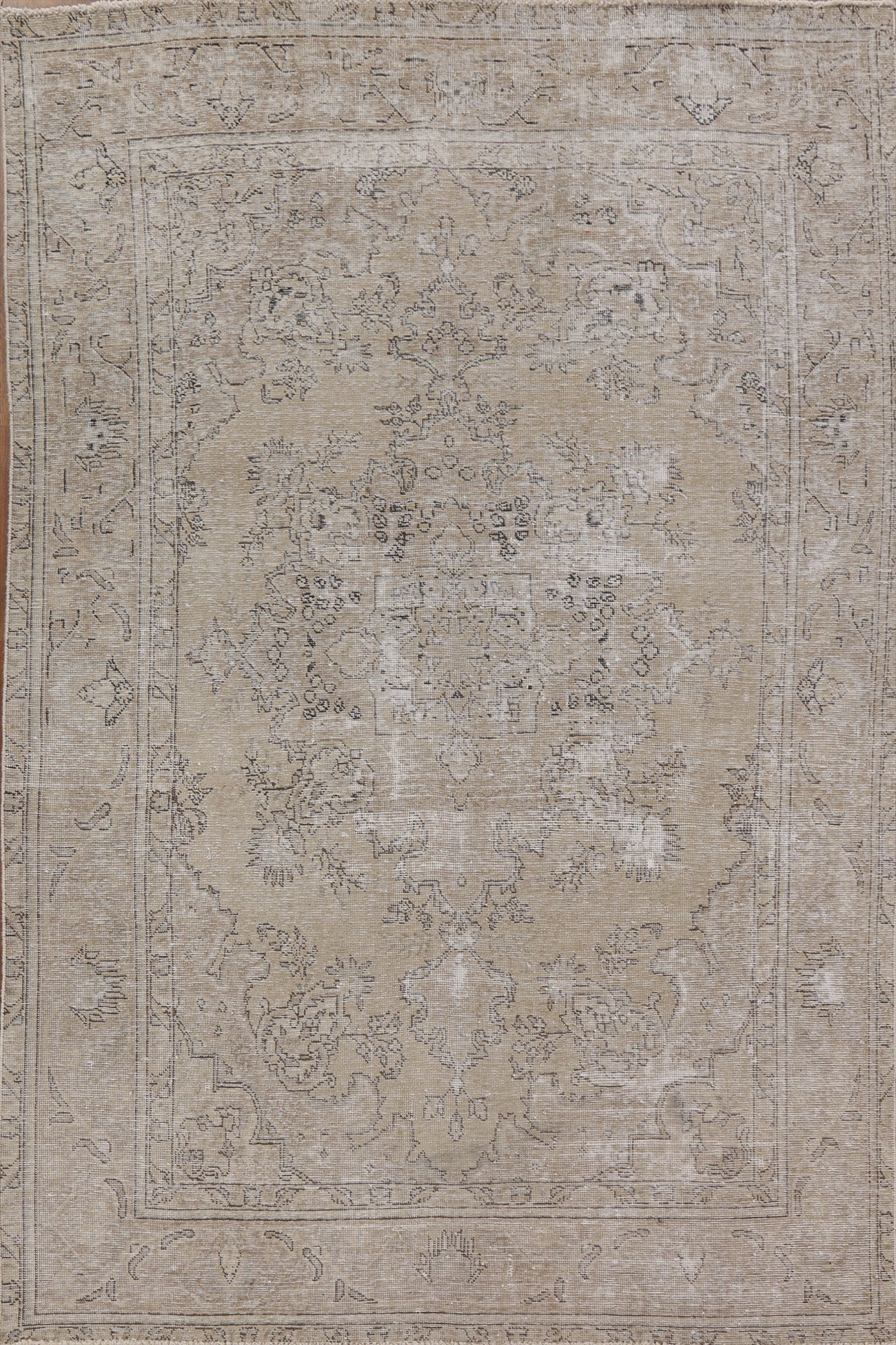 Muted Distressed Tabriz Persian Area Rug 6x9