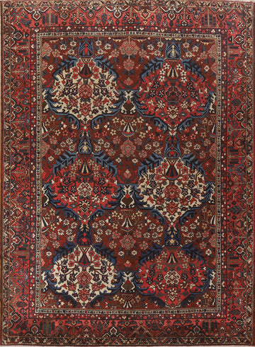 Antique Vegetable Dye Bakhtiari Persian Rug 11x13