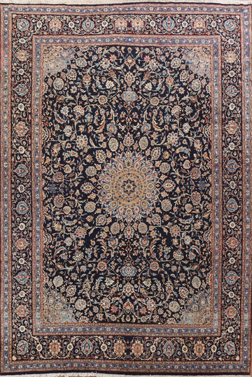 Navy Blue Floral Kashmar Persian Area Rug 10x13