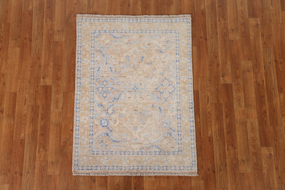 Vegetable Dye Oushak Turkish Rug 3x4