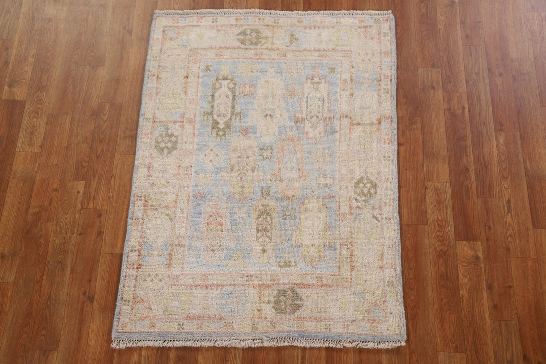 Vegetable Dye Oushak Turkish Rug 3x4