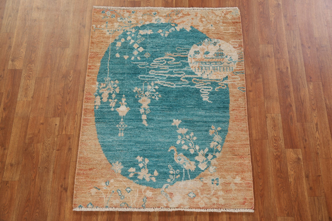 Vegetable Dye Oushak Turkish Area Rug 3x4