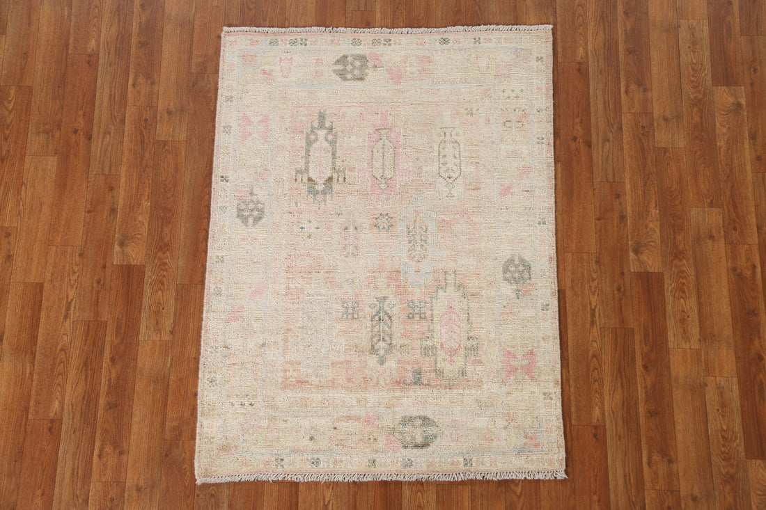 Turkish Oushak Vegetable Dye Area Rug 3x4