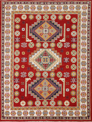 Red Kazak Oriental Area Rug 7x8