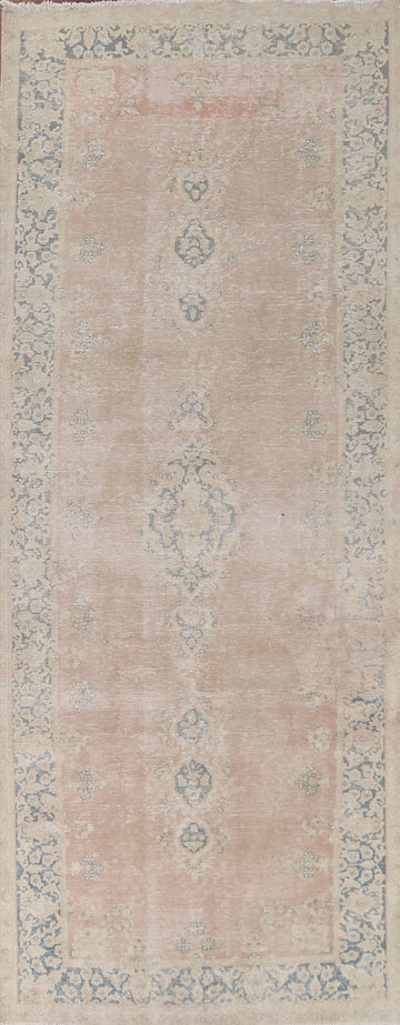 Antique Distressed Kerman Persian Rug 5x13