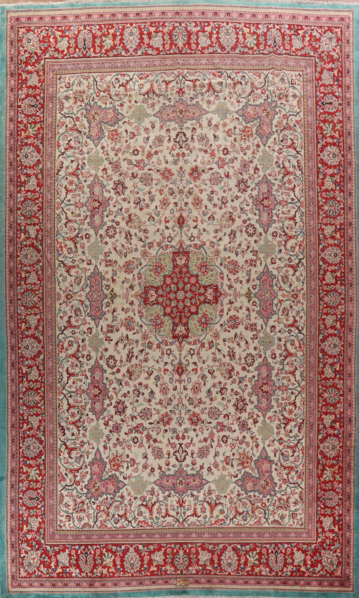 Antique Vegetable Dye Large Sultanabad Persian Rug 12x17
