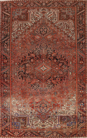 Geometric Wool Heriz Persian Area Rug 8x12