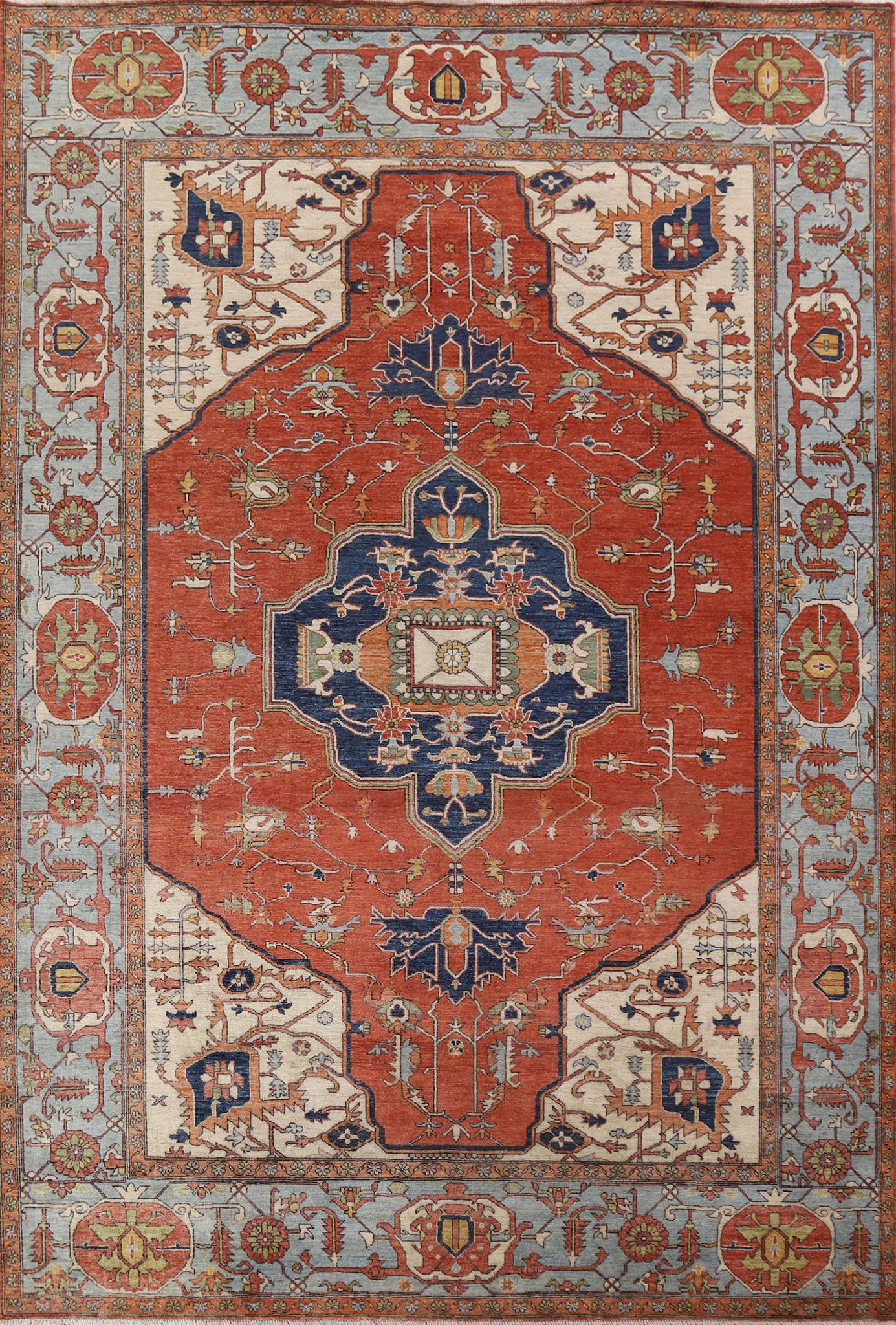 Vegetable Dye Heriz Serapi Persian Area Rug 9x12
