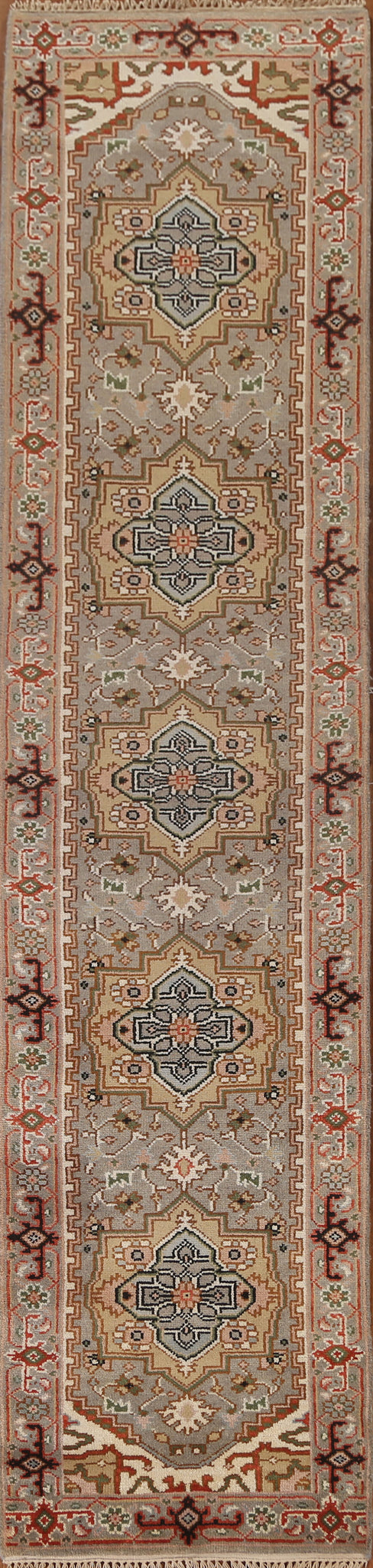 Geometric Heriz Serapi Runner Rug 3x12