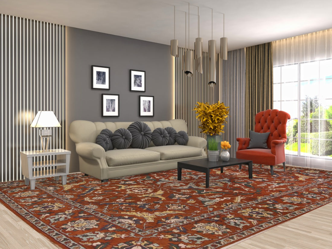 Handmade Heriz Serapi Large Rug 10x14