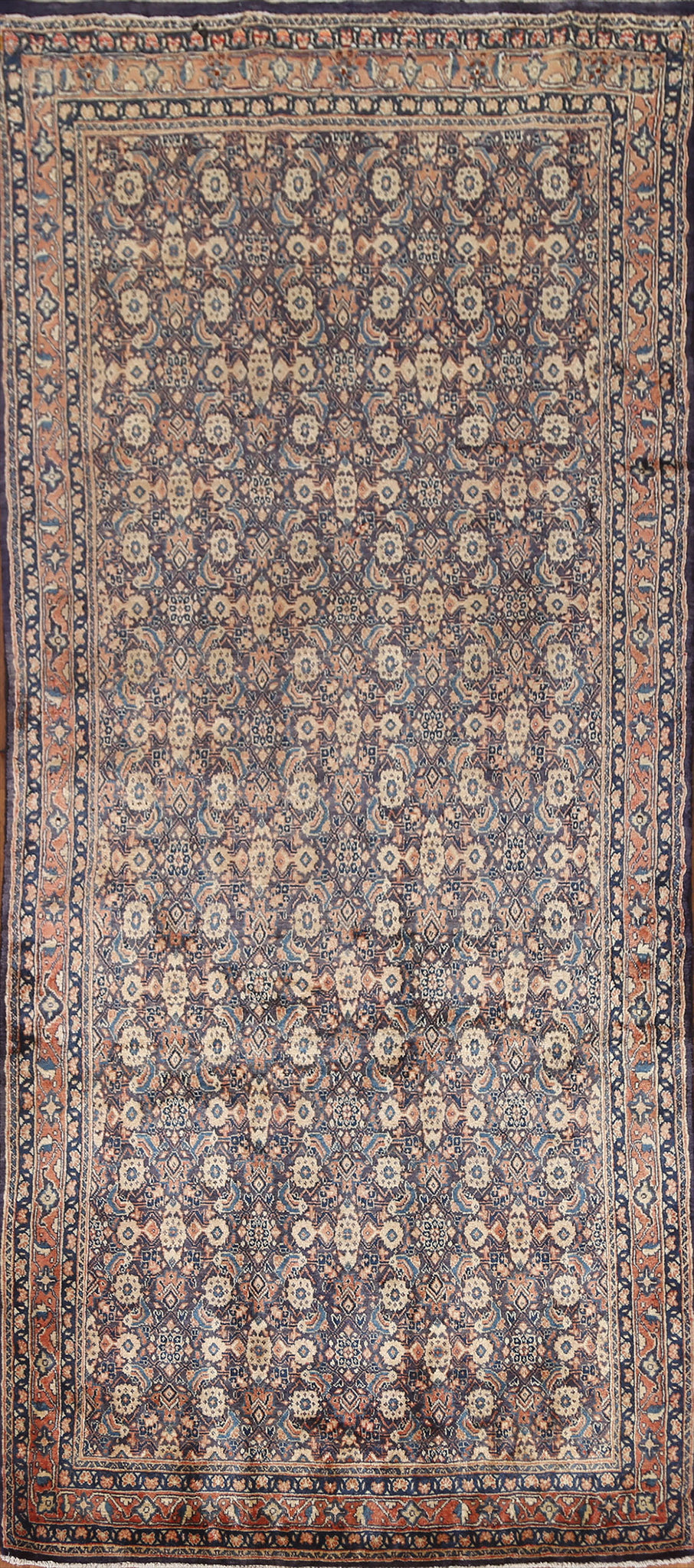 Geometric Mahal Persian Runner Rug 4x10