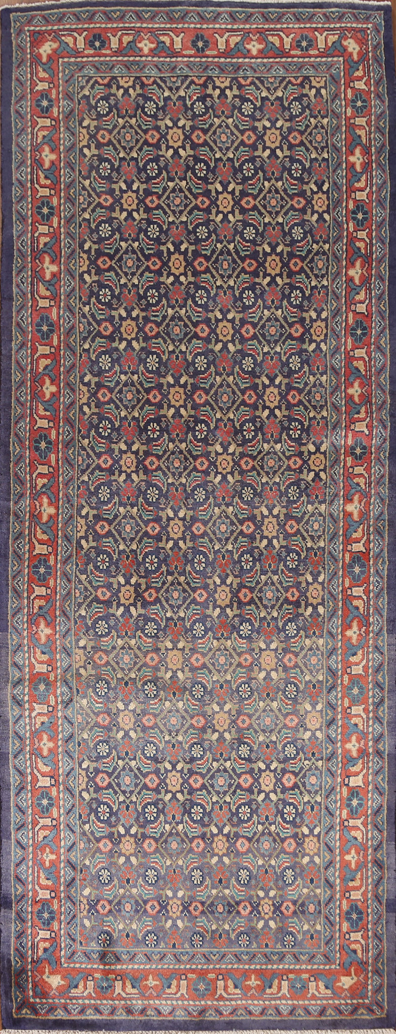 Vintage Mahal Persian Runner Rug 4x10