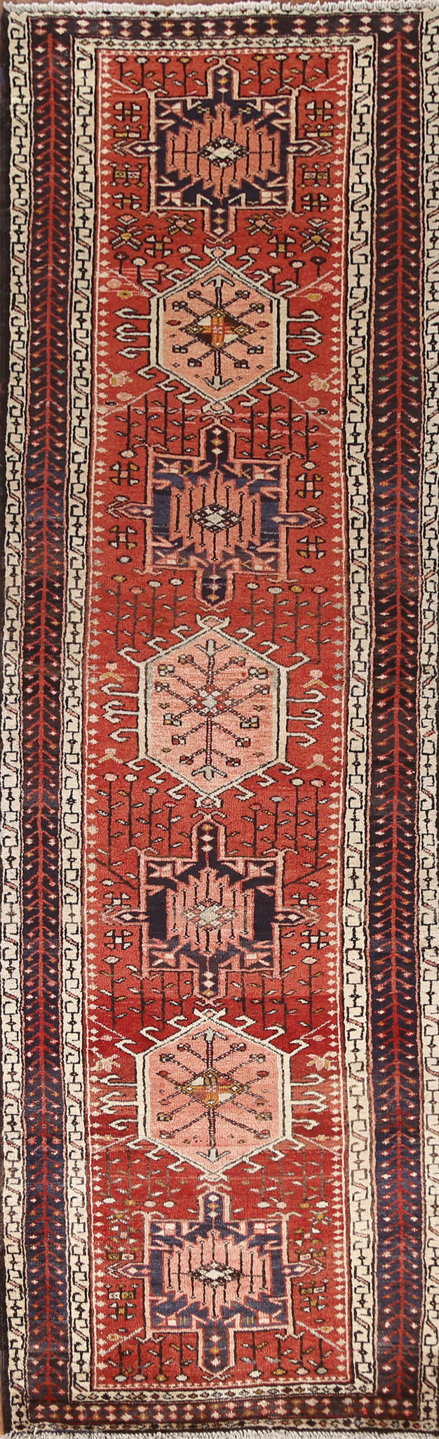Wool Gharajeh Persian Runner Rug 3x10